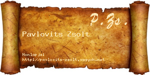 Pavlovits Zsolt névjegykártya